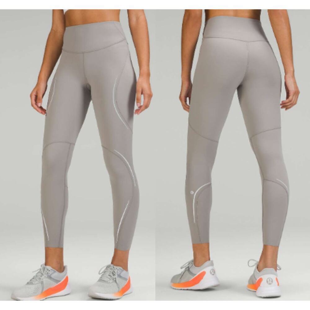 Lululemon Base Pace High-Rise Reflective Tight Leggings 25" Gull Grey Womens 6